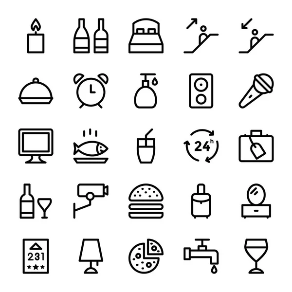 Hotel Services Vector Icons — Stock Vector