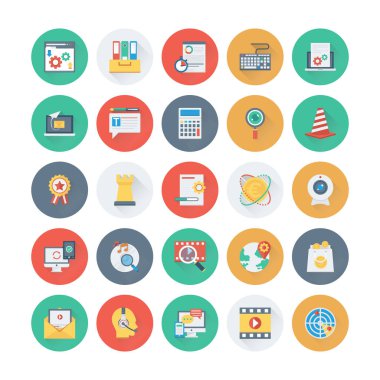 Renkli vektör simgeler 5 SEO ve pazarlama