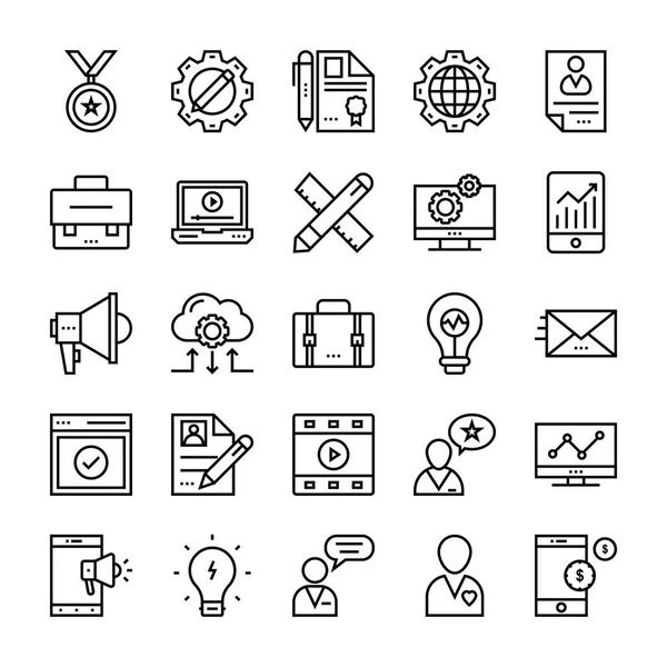 Opstarten Ontwikkeling Vector Icons — Stockvector