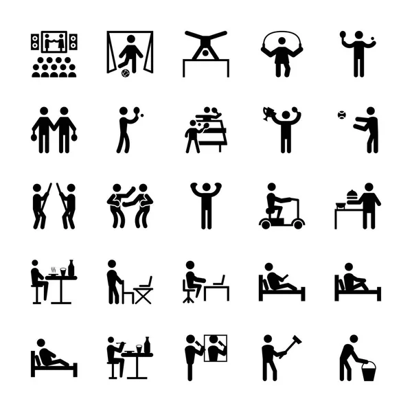 Pictogramme Glyphes Icônes Vectorielles — Image vectorielle