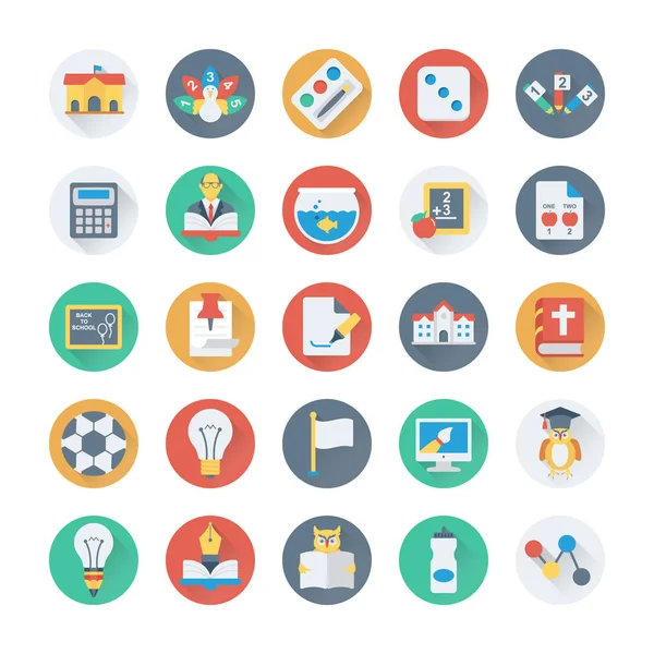 School Onderwijs Vector Icons — Stockvector