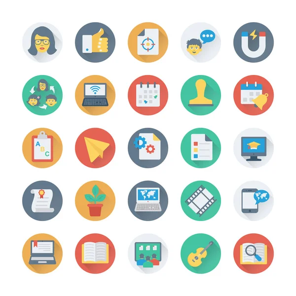 School Onderwijs Vector Icons — Stockvector