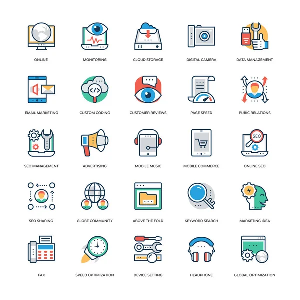 Seo Marketing Vector Icons — Stockvector