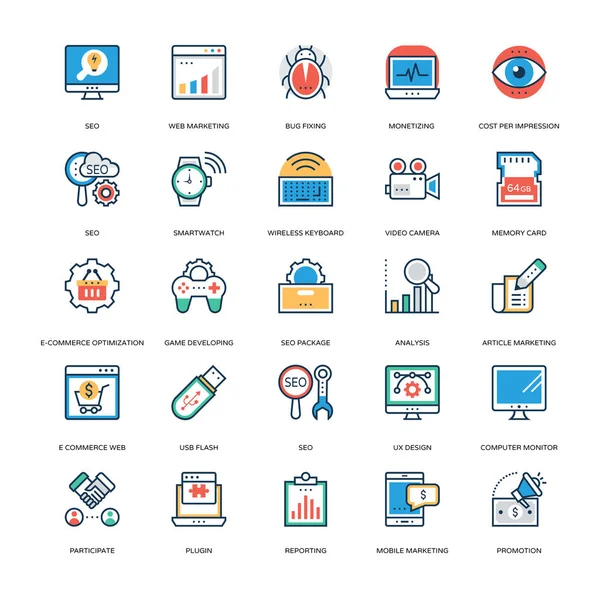 Seo Marketing Vector Icons — Stockvector