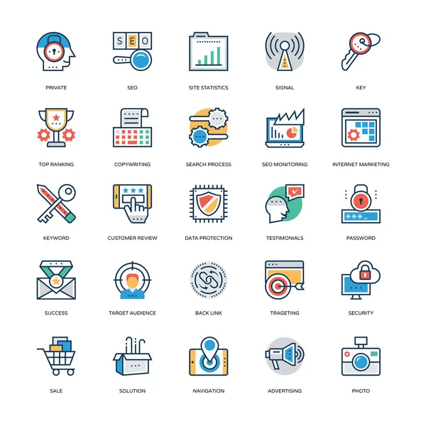 Seo Marketing Vector Icons — Stock Vector