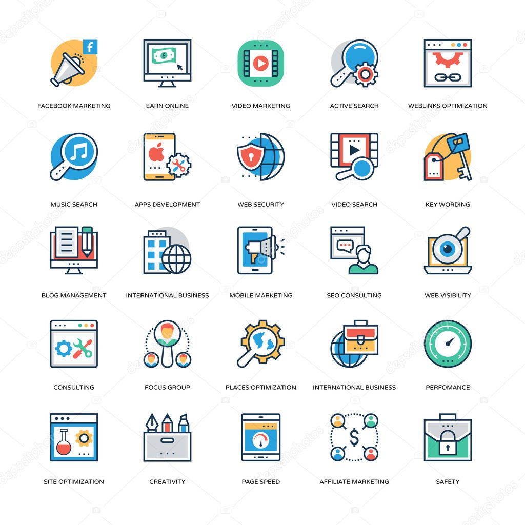 Seo and Marketing Vector Icons 7