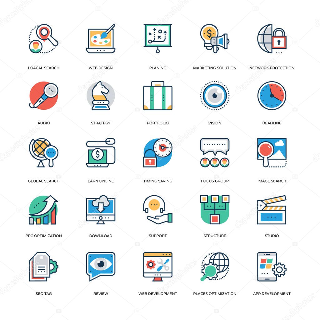 Seo and Marketing Vector Icons 8