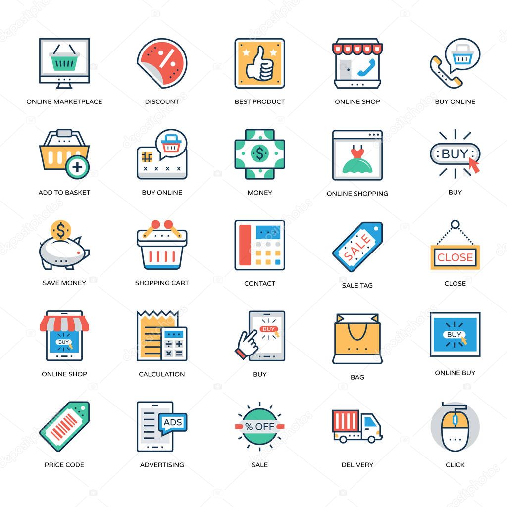 Shopping and Commerce Vector Icons 12