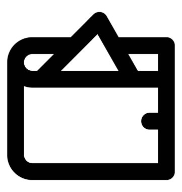 cüzdan çizgisi vektör simgesi