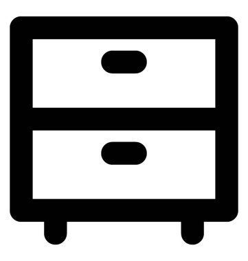 Çekmeceler satırı vektör simgesi