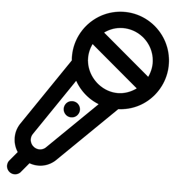 Ikona Linii Wektorowej Mikrofonu — Wektor stockowy