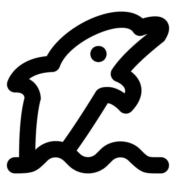 Dolphin Vector Line Icono — Archivo Imágenes Vectoriales