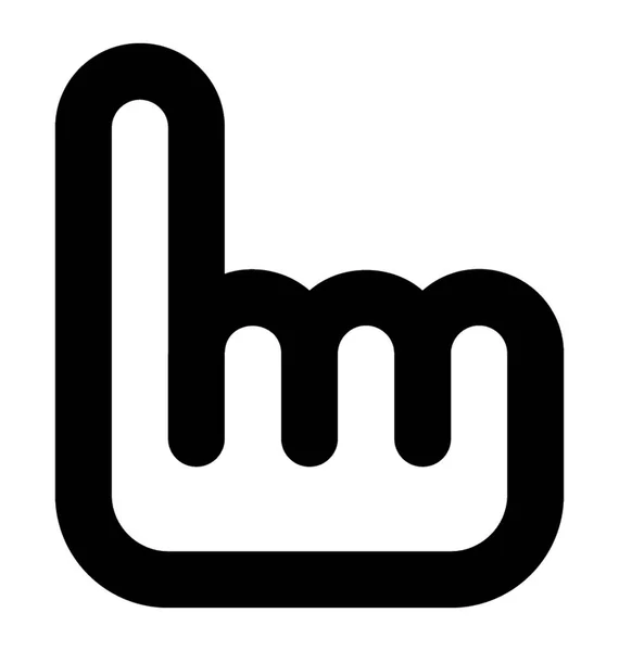 Finger Pressing Line Vector Icon — Stock Vector