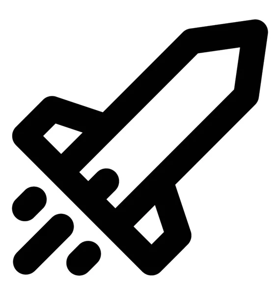Raket Lijn Vector Icon — Stockvector