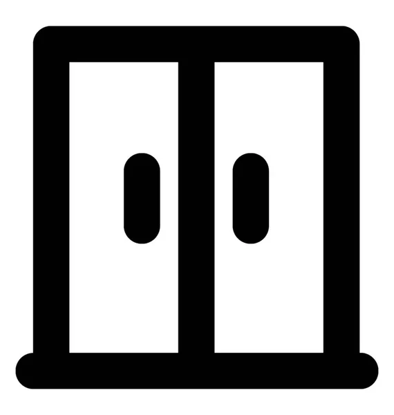 Διπλή Πόρτα Ψυγείο Διάνυσμα Γραμμή Εικονίδιο — Διανυσματικό Αρχείο