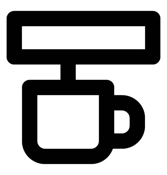 Máquina Café Vector Line Icono — Archivo Imágenes Vectoriales