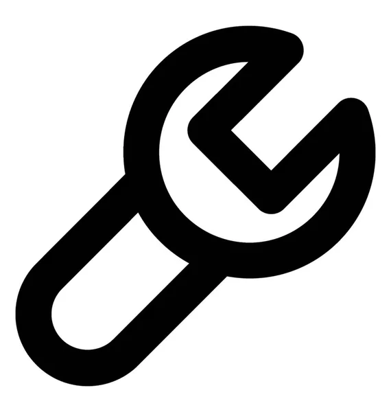 Schraubenschlüssel Vektor Linie Symbol — Stockvektor