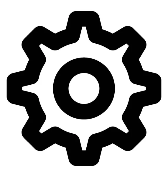 Cog Vector Line Icon — Stock Vector