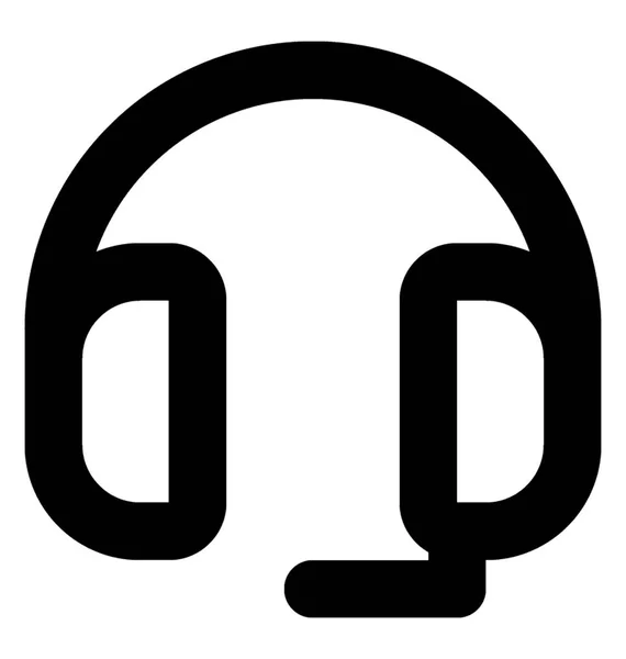 Headphones Vector Line Icon — Stock Vector