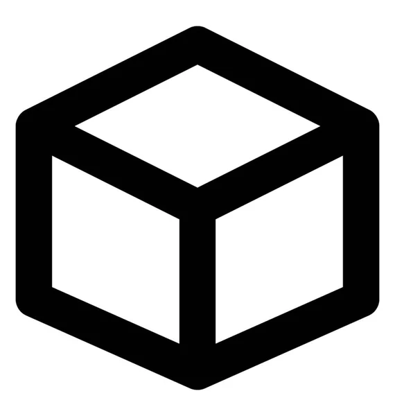 Icona Linea Vettoriale Cubo — Vettoriale Stock
