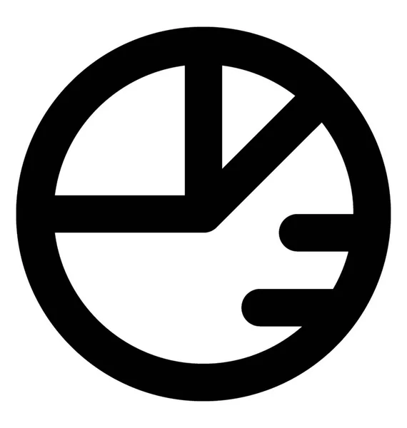 Gráfico Pastel Vector Line Icon — Vector de stock