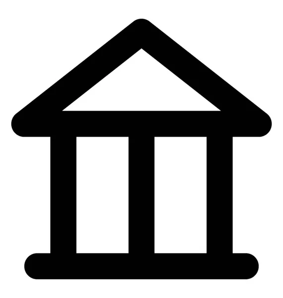 Banco Icono Línea Vectorial — Archivo Imágenes Vectoriales