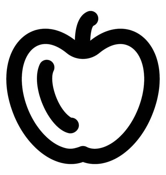 Icono Línea Vector Apple — Vector de stock