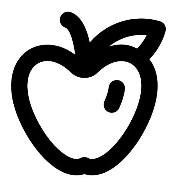 Icono Línea Vector Apple — Vector de stock