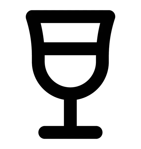 Vidro Vinho Vector Line Icon —  Vetores de Stock