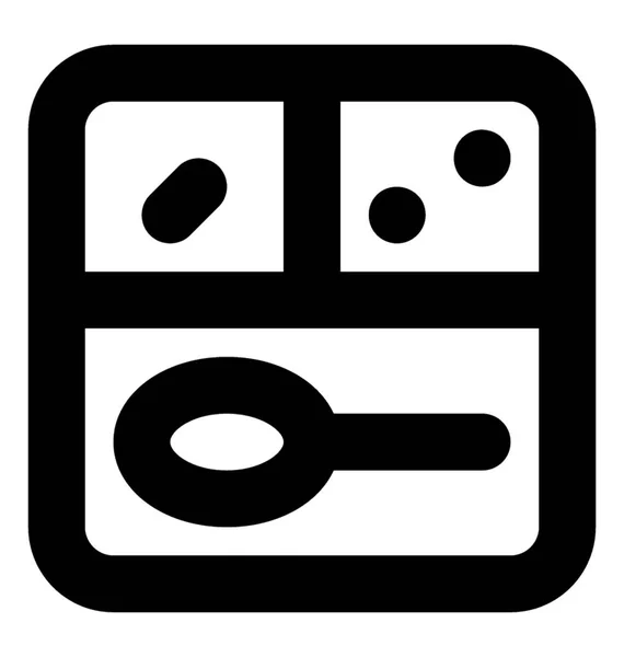 Bandeja Almuerzo Vector Line Icon — Vector de stock