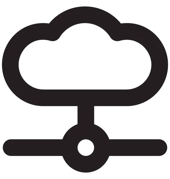 Cloud Sharing Vector Line Icono — Archivo Imágenes Vectoriales