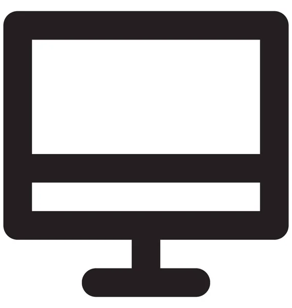 Monitor Vector Line Icon — Stock Vector