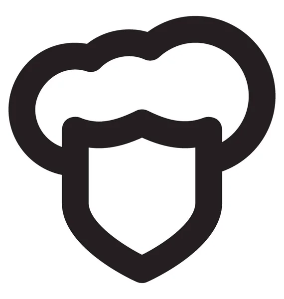 Cloud Security Vector Line Icon — Stock Vector