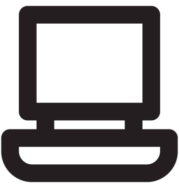 dizüstü bilgisayar vektör çizgisi simgesi