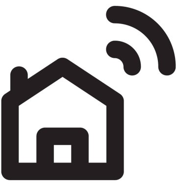 Akıllı ev vektör satırı simgesi 