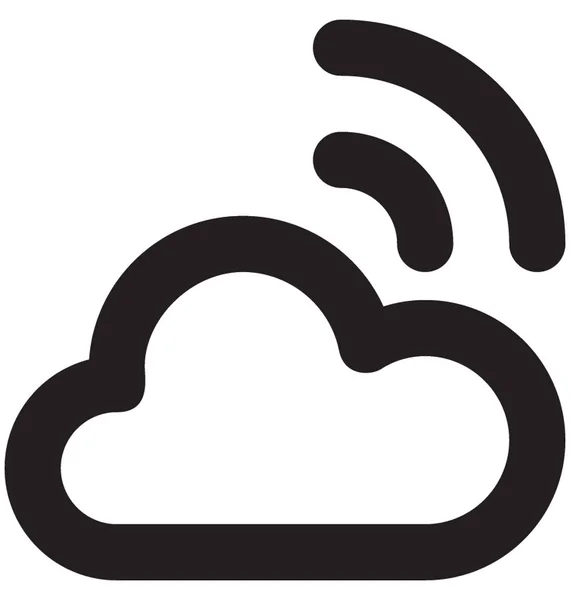 Cloud Wifi Vector Lijn Pictogram — Stockvector