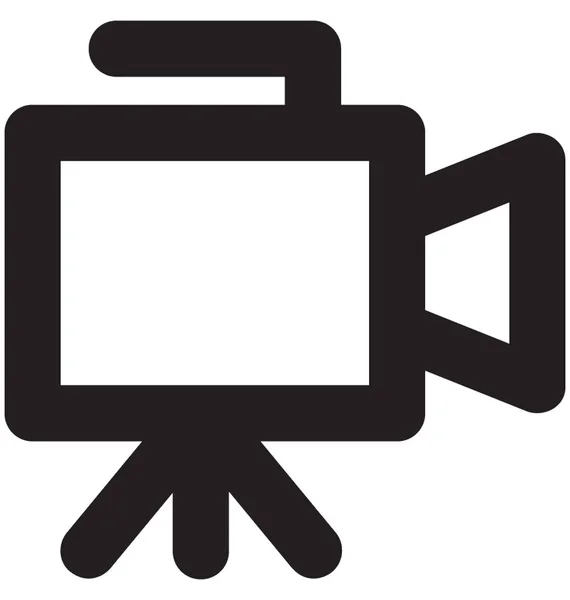 Videokamera Vektorzeilen Symbol — Stockvektor