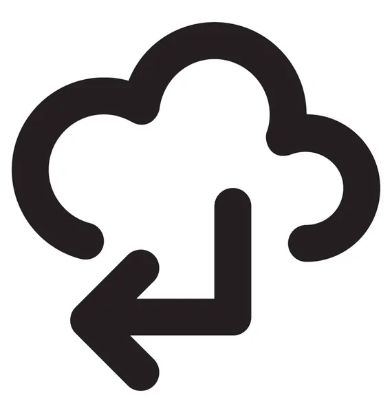 Cloud Computing Vector Line Icono — Archivo Imágenes Vectoriales