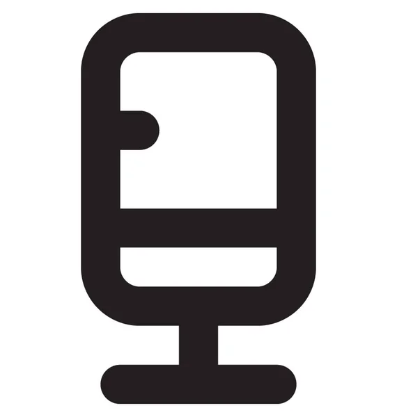 Mic Vector Lijn Pictogram — Stockvector