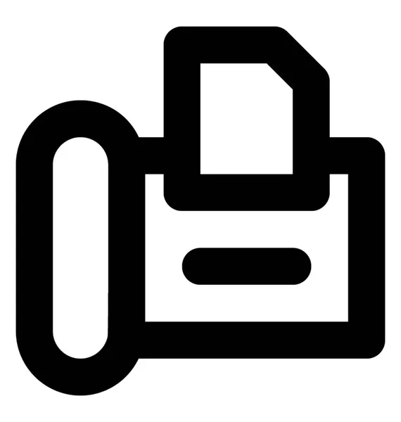 Fax Machine Vector Line Icon — Stock Vector