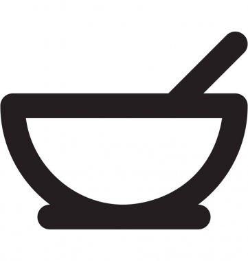 Harç havaneli vektör satırı simgesi