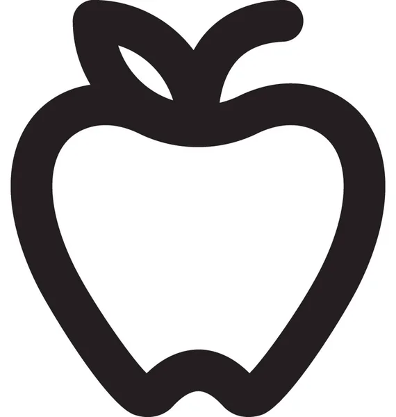 Icono Gravedad Línea Vectorial Apple — Vector de stock