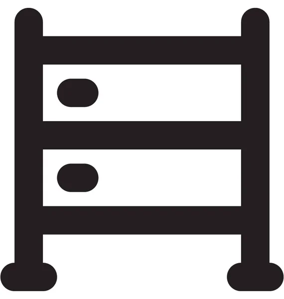Drawers Vector Line Icon — Stock Vector