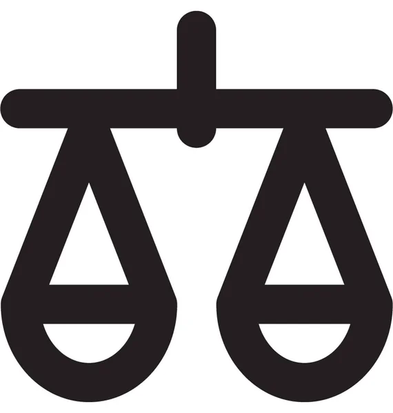 Ikon Garis Vektor Skala Keadilan - Stok Vektor