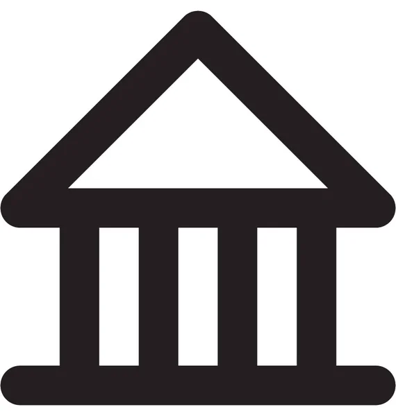 Banco Icono Línea Vectorial — Archivo Imágenes Vectoriales