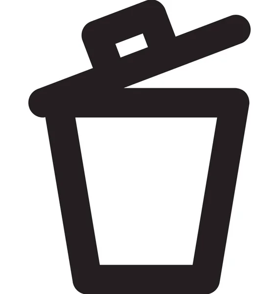 Icono Línea Vectorial Dustbin — Archivo Imágenes Vectoriales