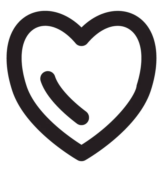 Corazón Vector Línea Icono — Vector de stock