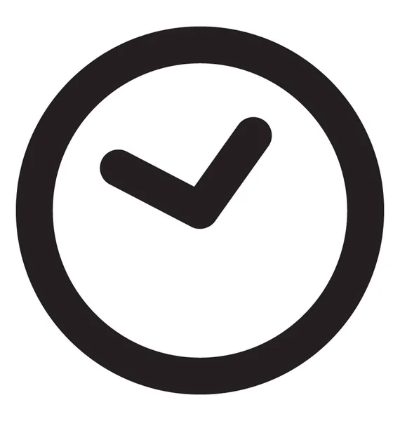 Clock Vector Line Icon — Stock Vector