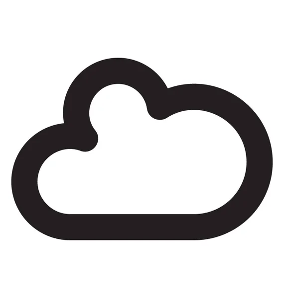 Nube Vector Línea Icono — Archivo Imágenes Vectoriales