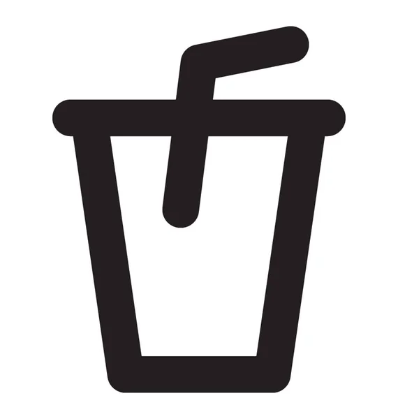 Juice Cup Vector Line Ícone — Vetor de Stock